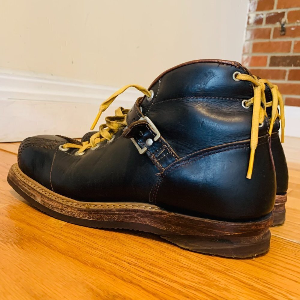 VINTAGE JC Higgins WW2 US Ski Mountain Leather Boots Steampunk - Picture 10 of 16